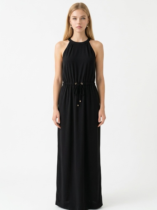 Michael Kors Pants - Michael Kors Classic Black Halter Maxi Jumper with Drawstring Waist